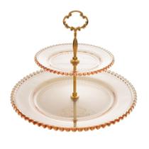 Prato Duplo Wolff Pearl de Cristal Âmbar 32cm x 24cm