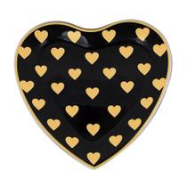 Prato em Forma de Coração Estampado - Vidro - Pequeno Prato em Forma de Coração Estampado - Vidro - Pequeno