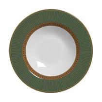 Prato Fundo Celebrate Verde Plus Cerâmica Alleanza 25 cm 1ªL