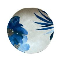 Prato Fundo Cerâmica Orgânico Aquarela Blue 21cm - 1 Unid.