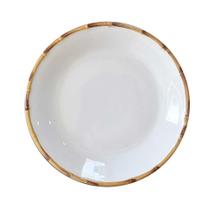 Prato Fundo com Borda de Bambu 24cm 1ª Linha Scalla Prato Fundo com Borda de Bambu 24cm 1ª Linha Scalla
