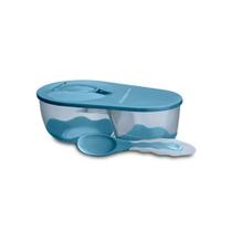 Prato Fundo Com Divisória E Colher Funny Meal Azul Multikids Baby - BB053 Prato Fundo Com Divisória E Colher Funny Meal Azul Multikids Baby - BB053