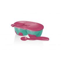 Prato Fundo com Divisória E Colher Funny Meal Rosa Prato Fundo com Divisória E Colher Funny Meal Rosa