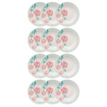 Prato Fundo de Cerâmica 22 cm Estampa Donna Bloom 12 Unidades - Biona 102490 Prato Fundo de Cerâmica 22 cm Estampa Donna Bloom 12 Unidades - Biona 102490