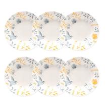 Prato Fundo de Cerâmica Donna Bem-Te-Vi 21,5cm 6un - Biona 5409