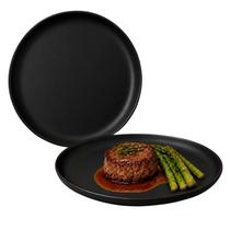 Prato Fundo De Cerâmica Preto Refeição Gourmet 27cm