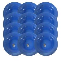 Prato Fundo de Vidro Diamante Sky Azul 22cm 12 Unidades - Nadir 5838