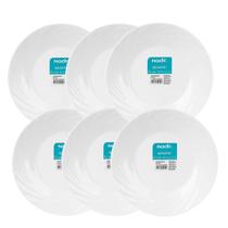 Prato Fundo de Vidro Opaline Jasmim 23,5cm 6 Unidades - Nadir 5842