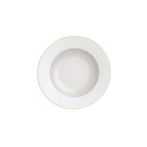 Prato Fundo Filetado Tramontina Elisa em Porcelana com Borda Dourada 23 cm Prato Fundo Filetado Tramontina Elisa em Porcelana com Borda Dourada 23 cm