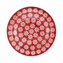 Prato Fundo Floreal Renda Vermelha Cerâmica Oxford 23cm