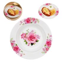 Prato Fundo Melamina Floral 22,5cm Louça Resistente Prato Fundo Melamina Floral 22,5cm Louça Resistente