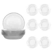 Prato Fundo Para Sopa Duralex Temperado 19,6cm Refeição 6Un