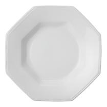 Prato Fundo Prisma 24cm em Porcelana Branca Octogonal