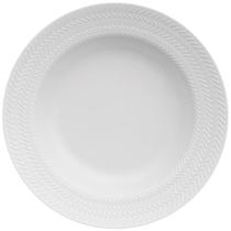 Prato Fundo Redondo 23,5cm Porcelana Relevo Chevron Germer Branco Mesa Posta Prato Fundo Redondo 23,5cm Porcelana Relevo Chevron Germer Branco Mesa Posta
