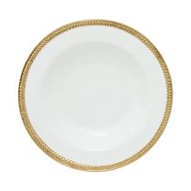 Prato Fundo Sopa Risotto Borda Dourada Ouro 22cm Porcelana Paddy Wolff Prato Fundo Sopa Risotto Borda Dourada Ouro 22cm Porcelana Paddy Wolff