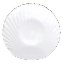 Prato Fundo Tetis em Vidro Opalino Gold Rim Sopa 22,9cm Fullfit