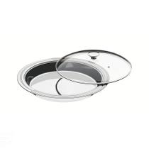 Prato Fundo Tramontina Ciclo em Aço Inox com Tampa de Vidro 30 cm Prato Fundo Tramontina Ciclo em Aço Inox com Tampa de Vidro 30 cm