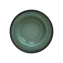 Prato Fundo Tramontina Rústico Verde em Porcelana Decorada 23 cm