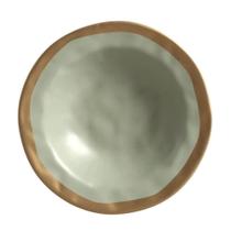 Prato Fundo Verde Filete Amassada 21cm Liso em Cerâmica Cerâmica Scalla Prato Fundo Verde Filete Amassada 21cm Liso em Cerâmica Cerâmica Scalla