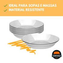 Prato fundo vidro gema conjunto com 6 peças