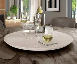 Prato Giratória Para Mesa Vidro Fixo Laqueado 60cm Off White Prato Giratória Para Mesa Vidro Fixo Laqueado 60cm Off White