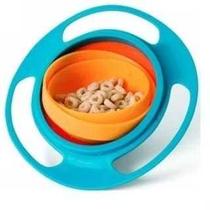 Prato Giratório 360º para Bebê - Alimento Não Cai - Azul com Laranja ou Rosa Prato Giratório 360º para Bebê - Alimento Não Cai - Azul com Laranja ou Rosa