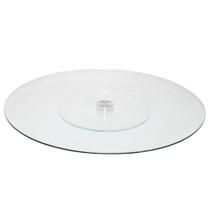 Prato Giratório 45 Cm Centro De Mesa Vidro Transparente