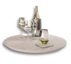 Prato Giratorio Bandeja Centro De Mesa 40cm Para Servi Com vidro fixo Cor Off White