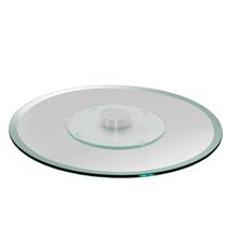 Prato Giratório Bisotado Com Base Inox Luxo 70Cm X 10Mm