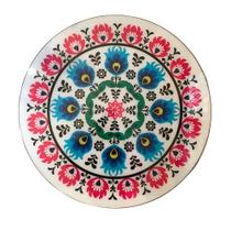 Prato Giratório Centro de Mesa Gravura Vidro Madeira Ø 60cm Frida Kahlo