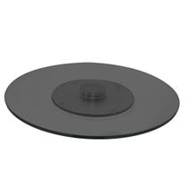 Prato Giratório De Vidro Temperado Super Resistente 70Cm Fum Prato Giratório De Vidro Temperado Super Resistente 70Cm Fum