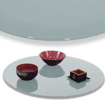 Prato Giratório Vidro Serigrafado 70cm X 8mm Off-White