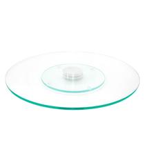 Prato Giratório Vidro Temperado Com Base Inox Luxo 40CmX8Mm