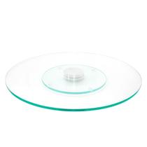 Prato Giratório Vidro Temperado Com Base Inox Luxo 55CmX8Mm