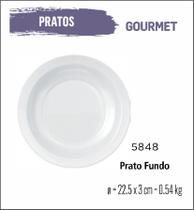 Prato Gourmet Fundo Caldo Sopa 22cm Vidro Branco