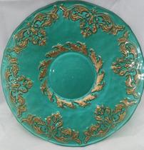 Prato harem borda ouro 21 cm Prato harem borda ouro 21 cm