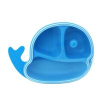 Prato Infantil Baleia com Divisória Azul Clingo Prato Infantil Baleia com Divisória Azul Clingo
