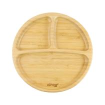 Prato Infantil Bambu Com Ventosa e Divisórias Clingo Bebê Prato Infantil Bambu Com Ventosa e Divisórias Clingo Bebê