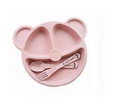 Prato Infantil Bebê Alimentação C/ 3 Divisórias Bebes Urso