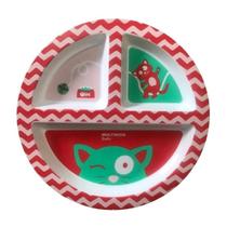 Prato Infantil Bebê Com Divisórias Rosa Multikids Baby Prato Infantil Bebê Com Divisórias Rosa Multikids Baby