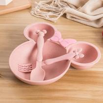 Prato Infantil Bebê Minie Mickey com 3 Divisórias Talheres MM