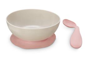 Prato Infantil c/ Base Aderente e Colher Curva Baby Usual