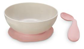 Prato Infantil c/ Base Aderente e Colher Curva Baby Usual