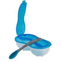 Prato Infantil com 2 Divisórias Azul para Bebê Clingo Prato Infantil com 2 Divisórias Azul para Bebê Clingo