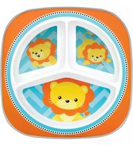 Prato Infantil Com 3 Divisórias Bpa Free Bebê Buba - Leãozinho