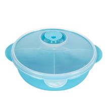 Prato Infantil com Divisórias e Válvula Para Micro-ondas Azul BabyGo Prato Infantil com Divisórias e Válvula Para Micro-ondas Azul BabyGo