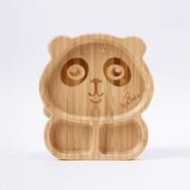 Prato infantil de bambu com ventosa de silicone panda petit pia ref ptp0038