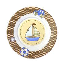Prato infantil de Cerâmica Azul Estampado Menino Desenhado cerâmico para crianças masculino Prato infantil de Cerâmica Azul Estampado Menino Desenhado cerâmico para crianças masculino