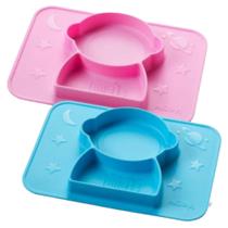 Prato Infantil De Silicone Com base de sucção e divisórias Nuby - Cores