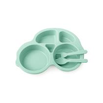 Prato infantil formato carro com divisórias e educativas crianças Escola comida Casa festas talheres